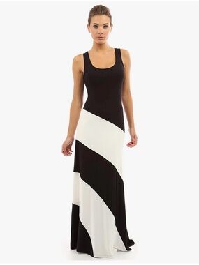 Black and White Colorblock Tank Maxi Dress NWT